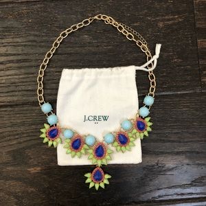 JCREW blue + green statement necklace.